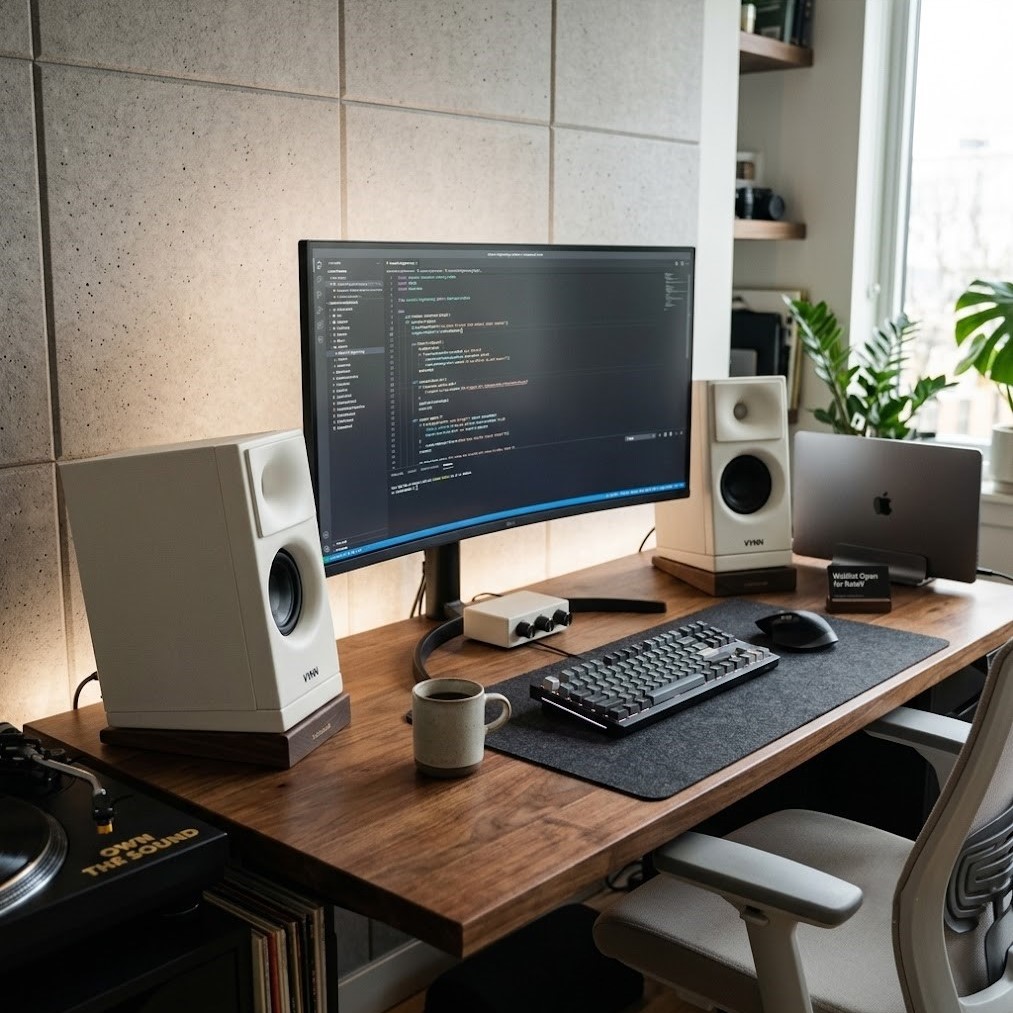 VYNN Flow on a minimalist desk setup